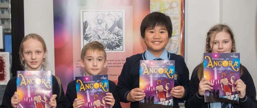 Children with Christmas comics