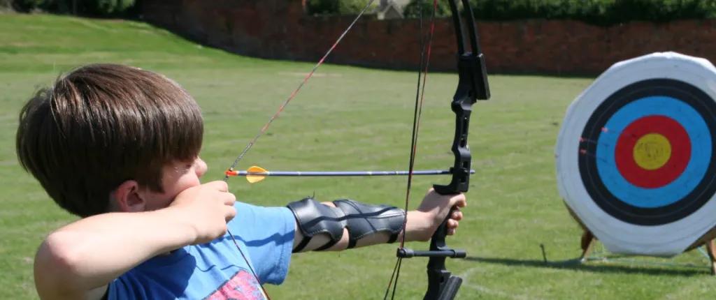 Boy doing archery
