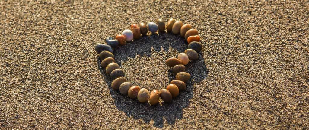 Heart made from pebbles