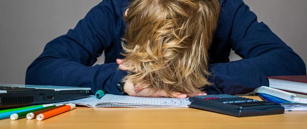 child at desk
