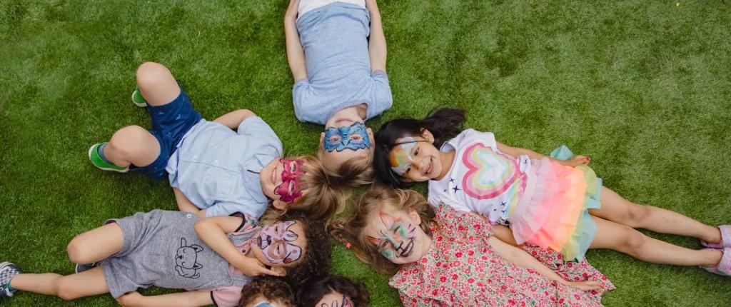 Children painted faces