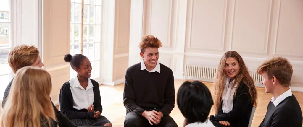 Group of teenagers talking