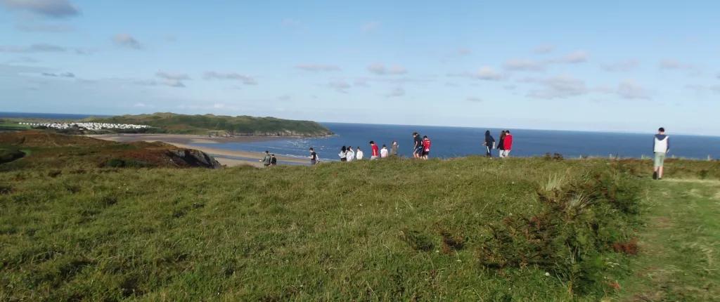 children on hill