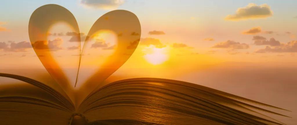 Bible with pages shaped as a heart