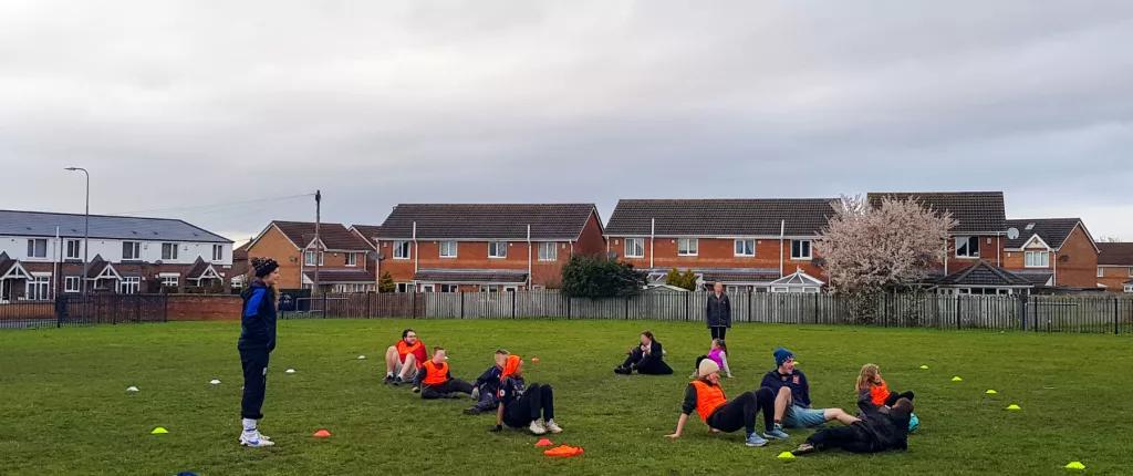 Children playing sport in Durham