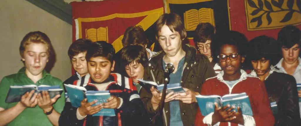 Wayne and a group from his church in 1977