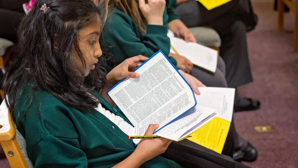 Girl reading bible