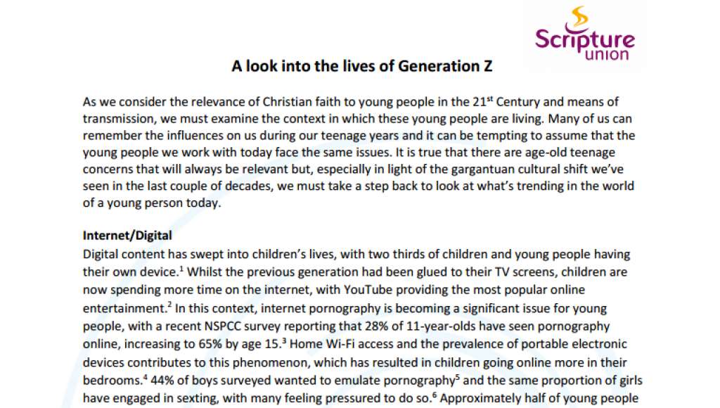 First page of Gen X research report