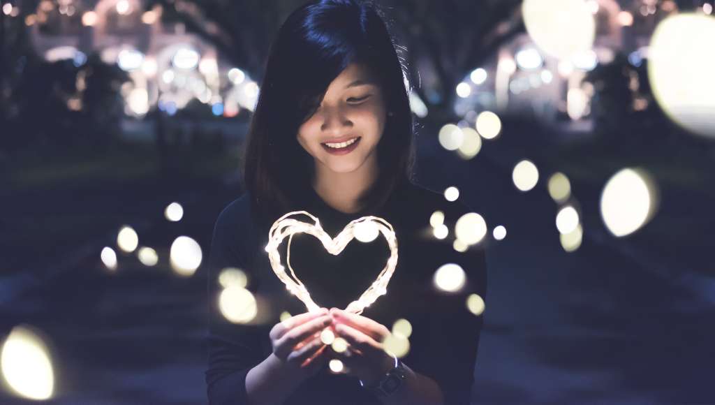 Girl with light heart