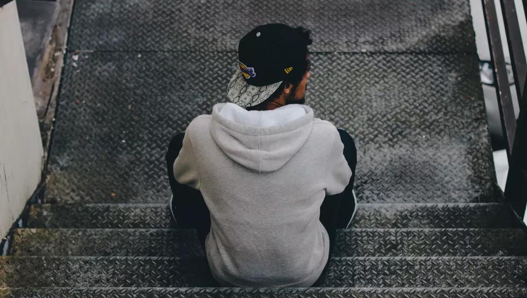 Youth on steps