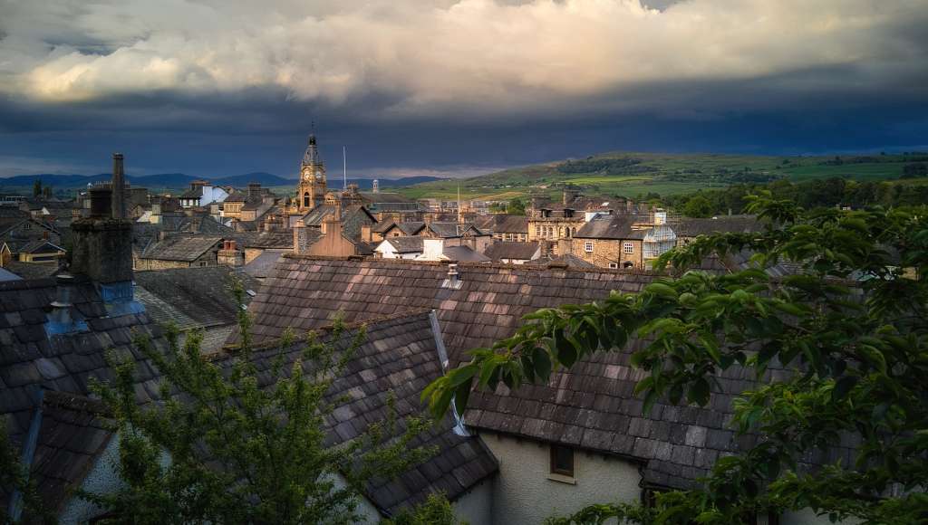 Rooftops cloudy sky