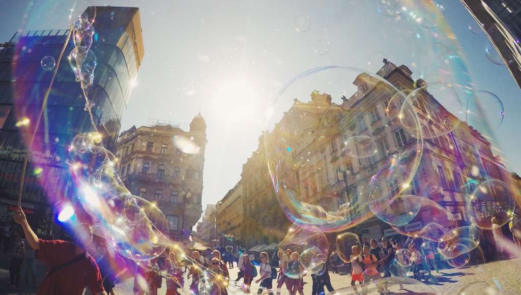 City through bubbles