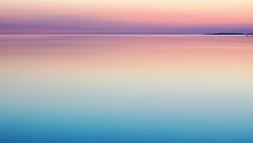 Pink sea and sky