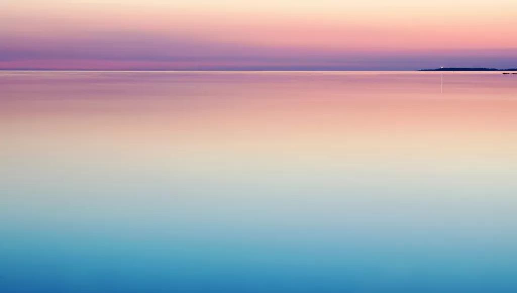 Pink sea and sky