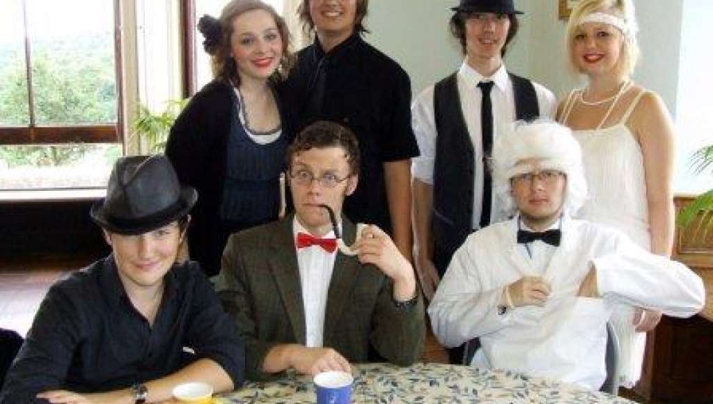 Curtains Up holiday cast in costume
