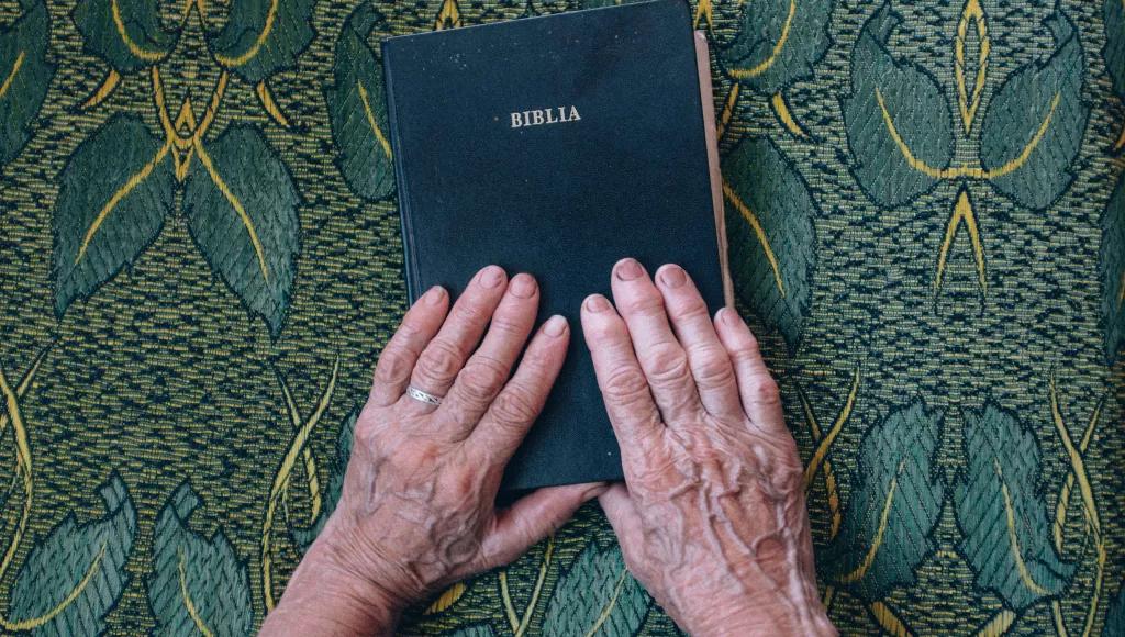 Old hands Bible