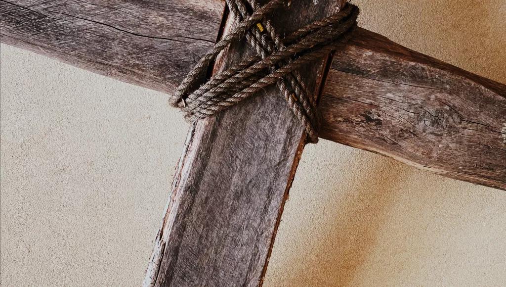 Wooden lashed cross