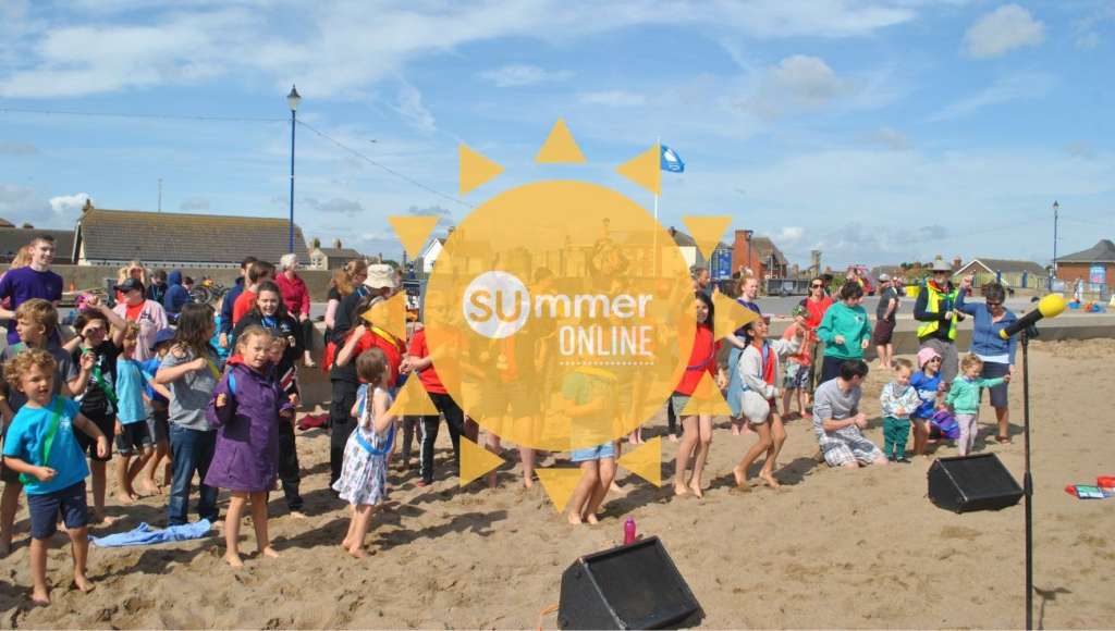 Sutton on Sea - children gathered on the beach