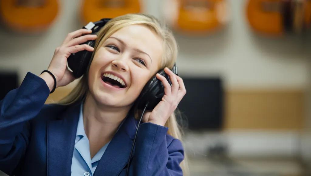 Girl with headphones