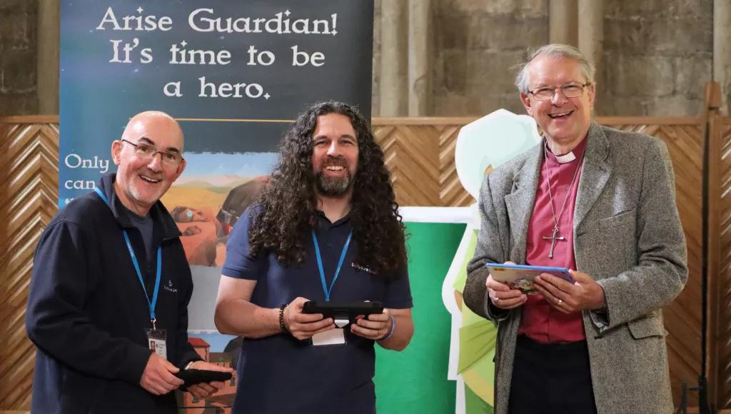 Geoff Brown, Ian Kent and Bishop Rt Revd Paul Butler at Durham Caathedral
