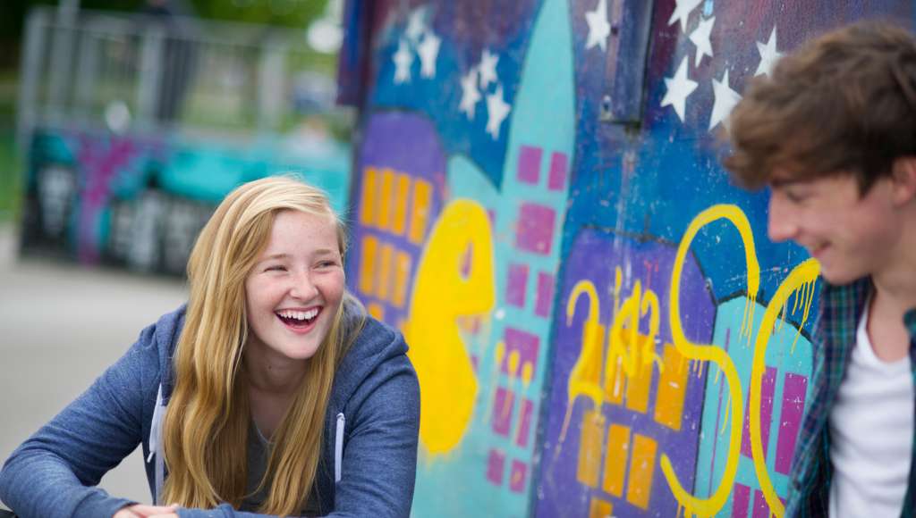 young people laughing