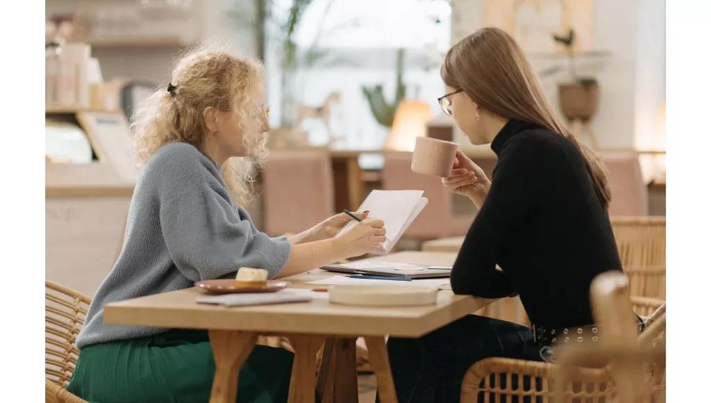 Two ladies talking