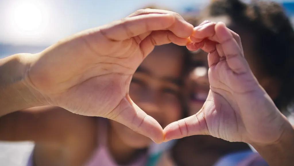 Hands in a heart shape