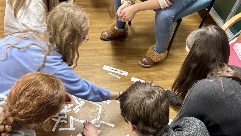 A group of young people playing a game