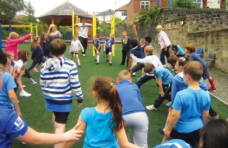 Children playing in a playground