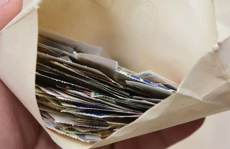 Stamps in envelope