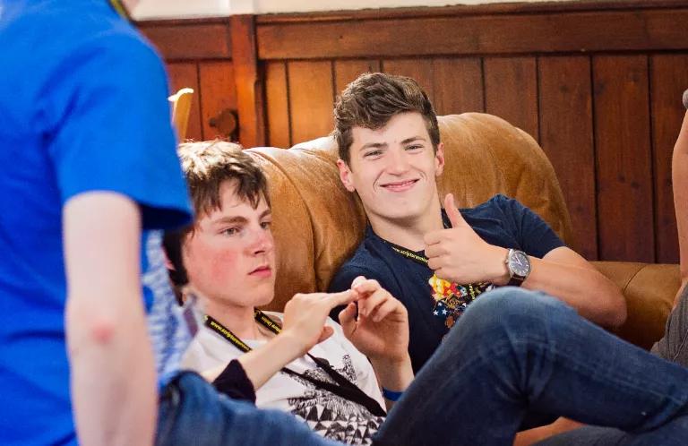Boys on sofa