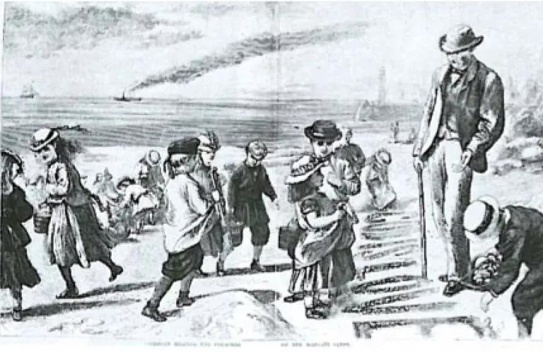 Margate, beach, children, mission, black and white