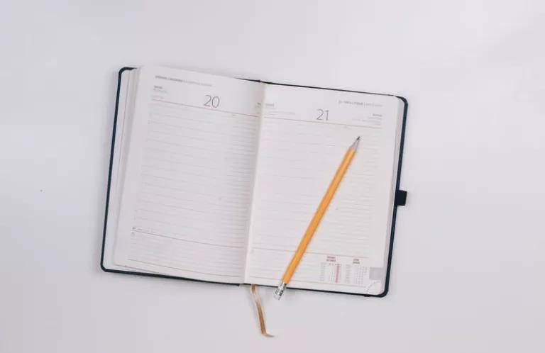 Diary, planning, time, pencil 