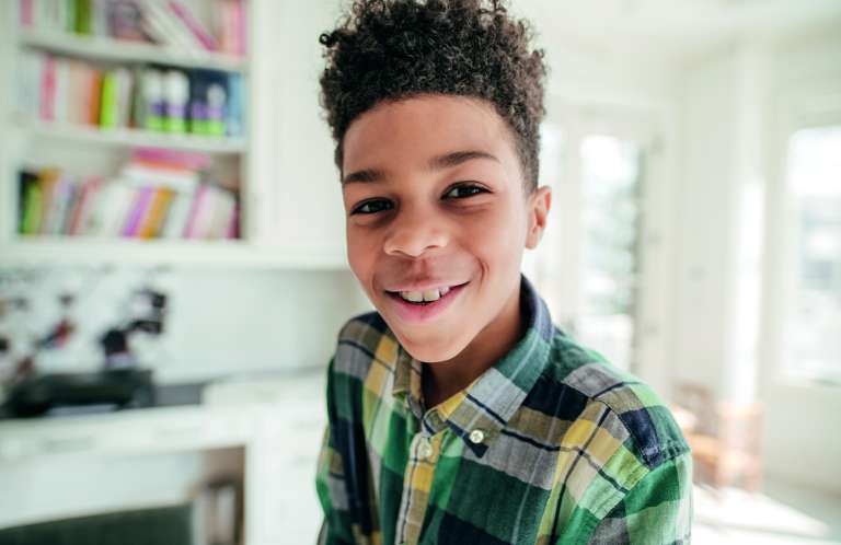 Teenage boy with checked shirt