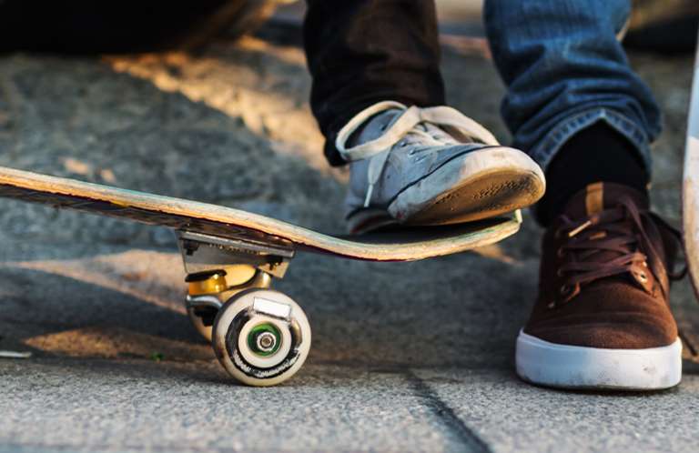 Skateboarding teenagers