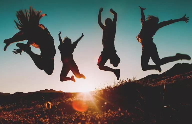 Children jumping