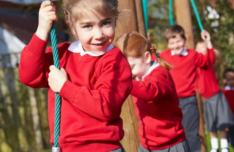 Children in school uniform