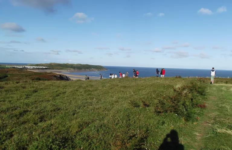 children on hill