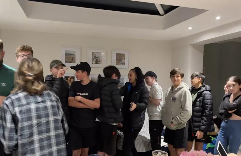 Group of young people chatting