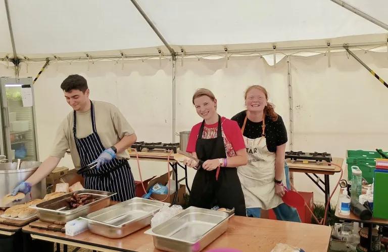 Rachel cooking at DTI
