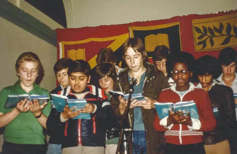 Wayne and a group from his church in 1977