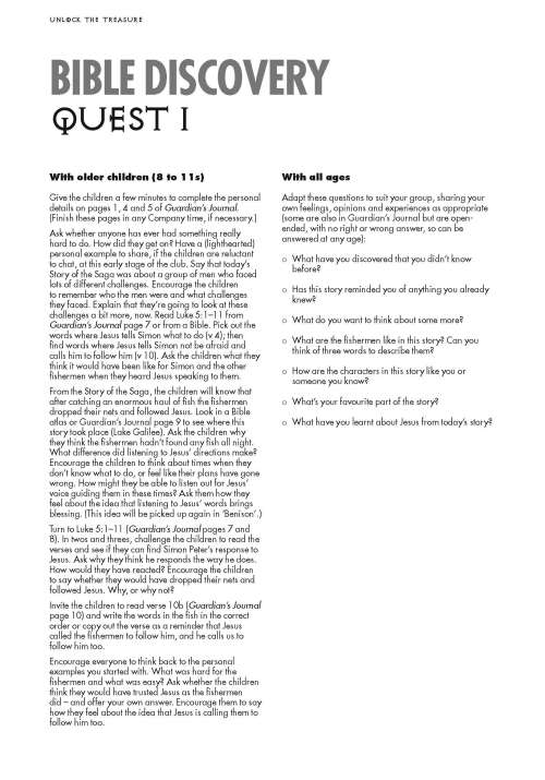 Guardians of Ancora Bible discovery Quest 1