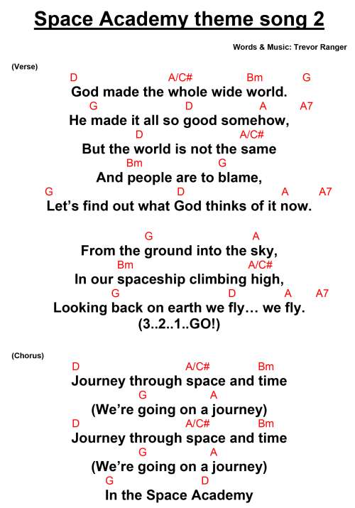 'Space Academy' theme song chords space-academy-theme-song-chords