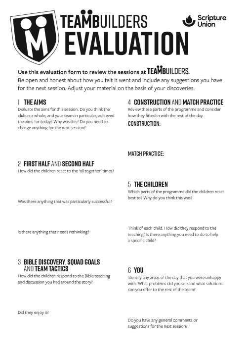 TeamBuilders Club Evaluation Forms teambuilders-holiday-club-evaluation-forms-page-1