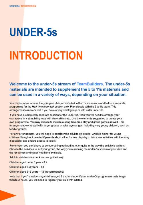 TeamBuilders under-5s introduction