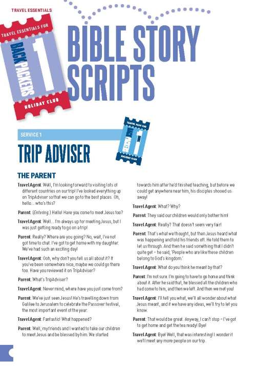 Backpackers: Bible story scripts