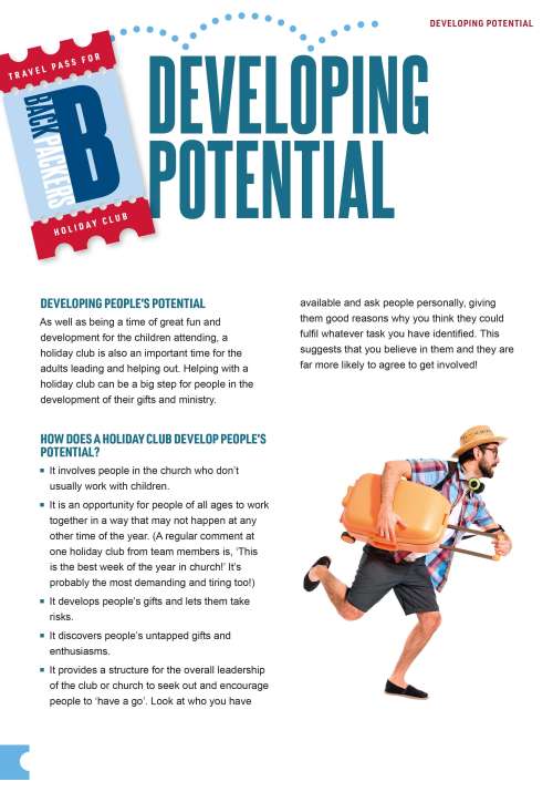 Backpackers: Developing potential Backpackers: Developing potential