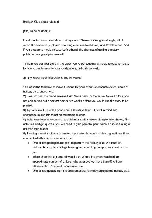 Backpackers sample press release Backpackers sample press release