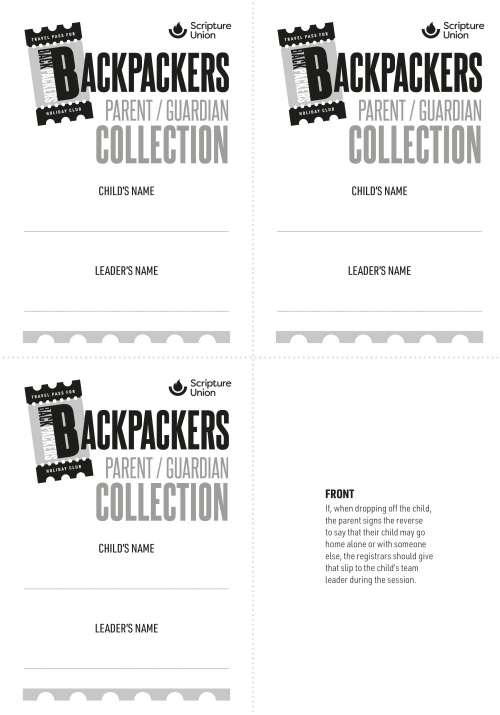 Backpackers: Collection slips