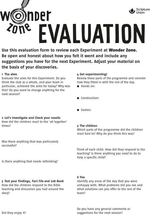 SU WZ EVALUATION form
